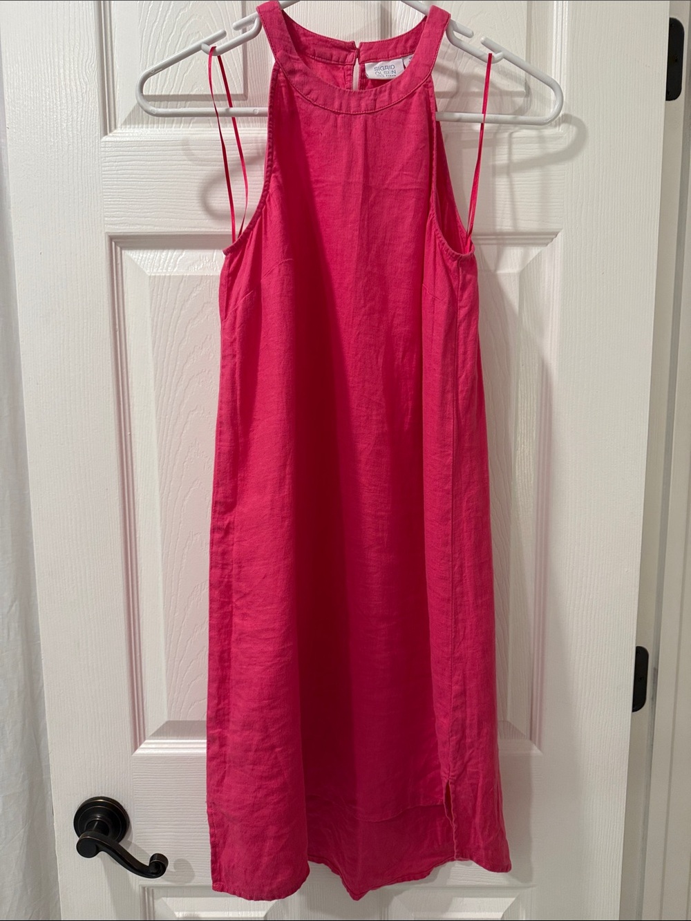 Sigrid Olsen Hot Pink Sleeveless Linen Mini Dress